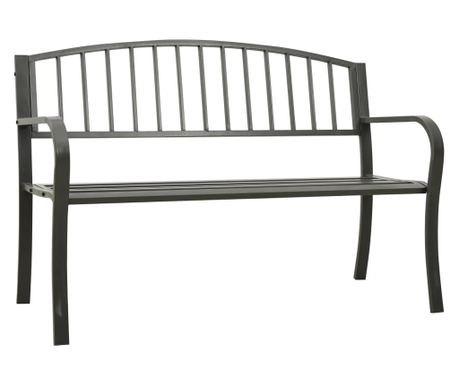 Vrtna klupa siva 120 cm čelična