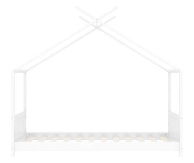 Παιδικό Κρεβάτι, Λευκό, 80 x 160 εκ., Μασίφ Ξύλο Πεύκου