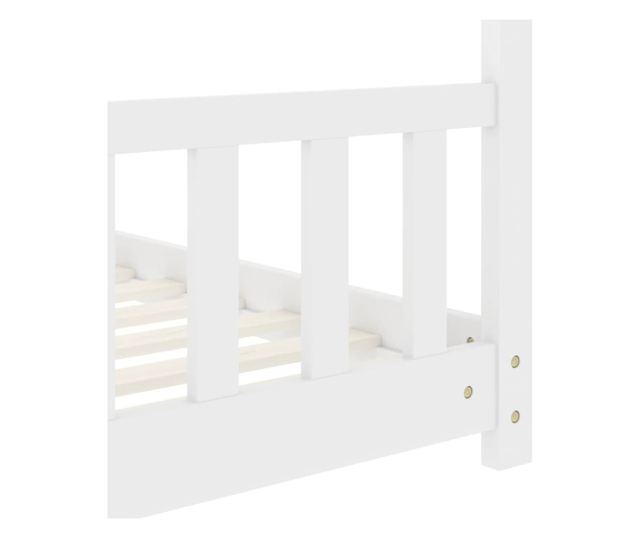 Παιδικό Κρεβάτι, Λευκό, 80 x 160 εκ., Μασίφ Ξύλο Πεύκου