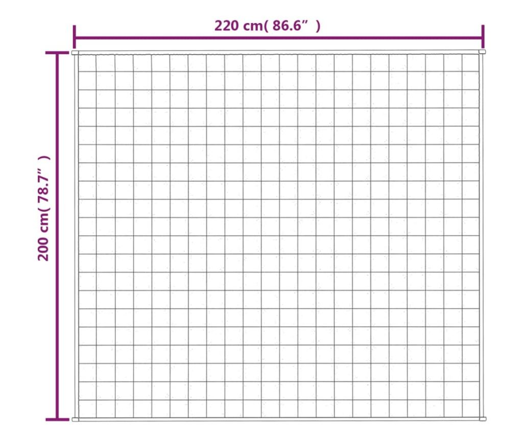 Тежко одеяло, светло кремаво, 200x220 см, 9 кг, текстил - 6
