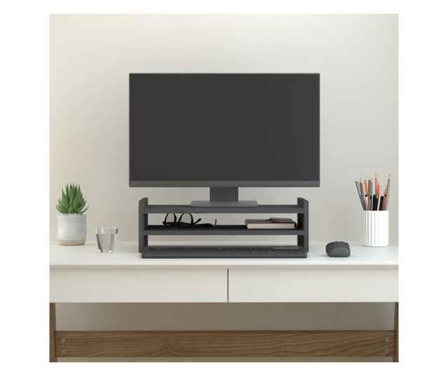 Monitorllvny, szrke, 50x27x15 cm, tmr feny