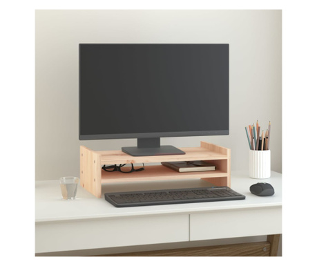 Suport pentru monitor, 50x27x15 cm, lemn masiv de pin