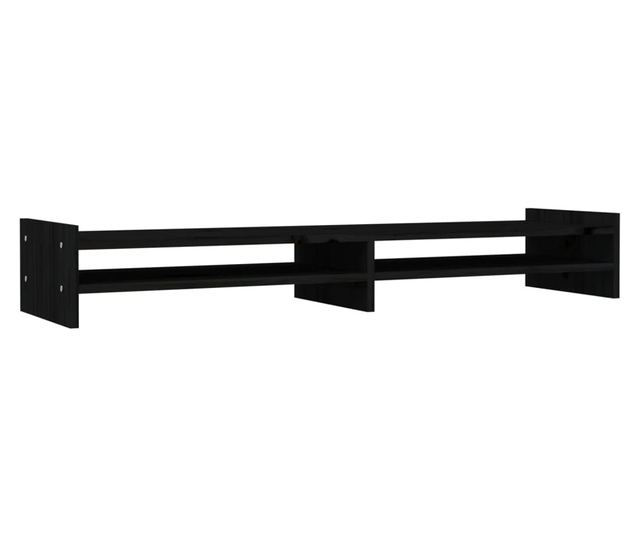 Monitorllvny, fekete, 100x27x15 cm, tmr fenyfa