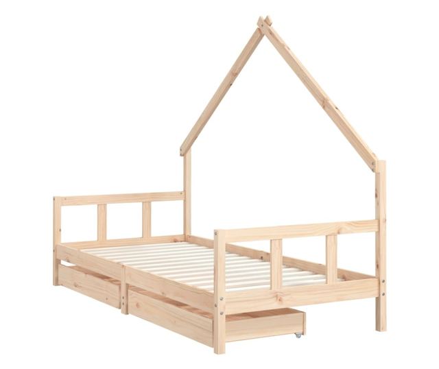 Παιδικό Κρεβάτι με Συρτάρια, 90x200 εκ., από Μασίφ Ξύλο Πεύκου