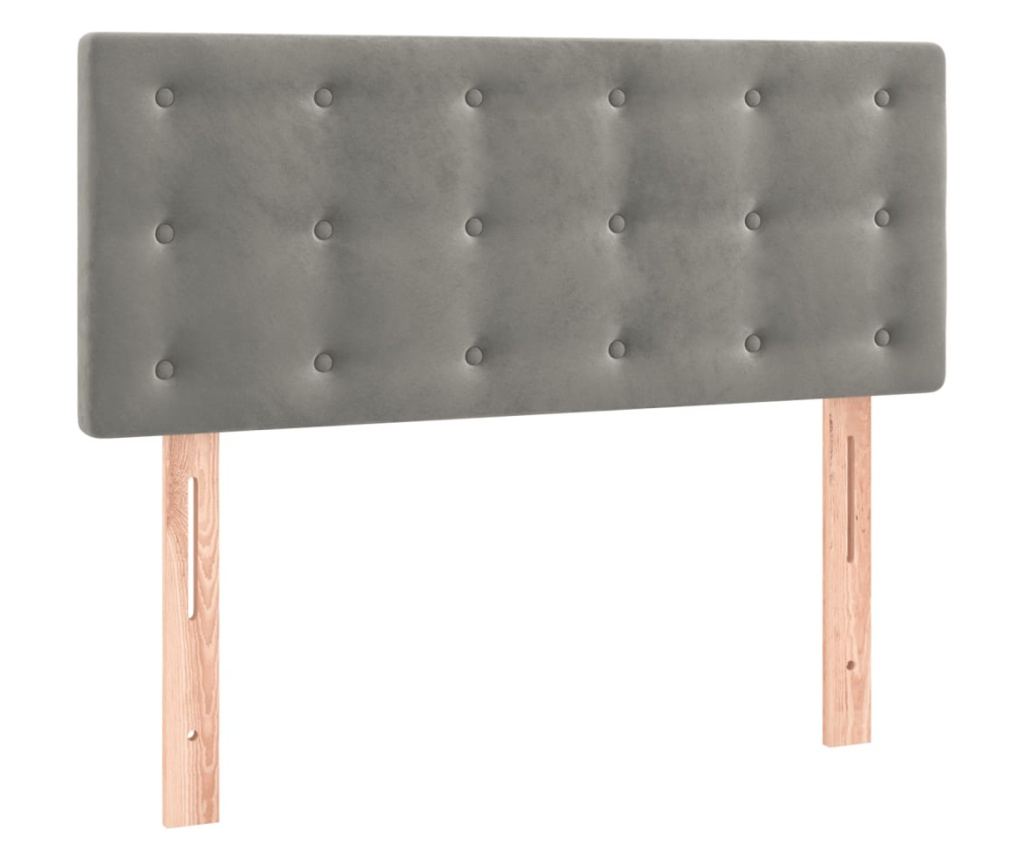 Boxspring krevet s madracem, Svjetlo siva, 90x190 cm, Baršun - 6