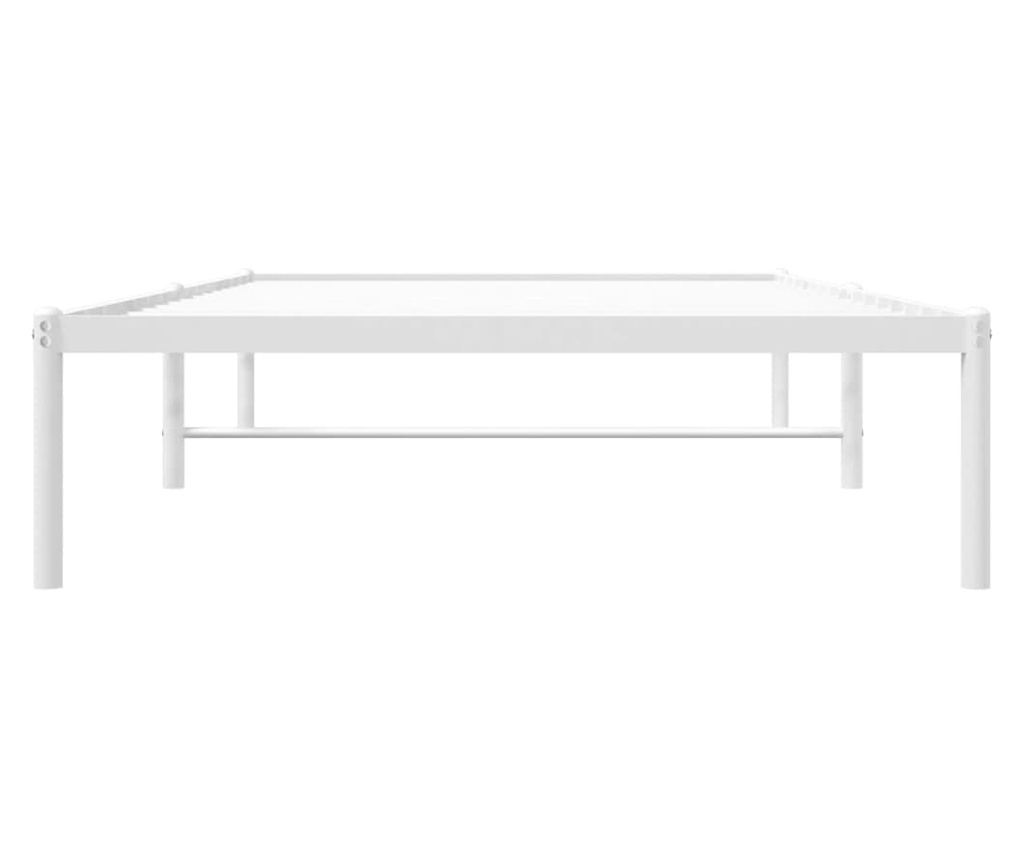 Cadru pat metalic, alb, 100x200 cm - 5