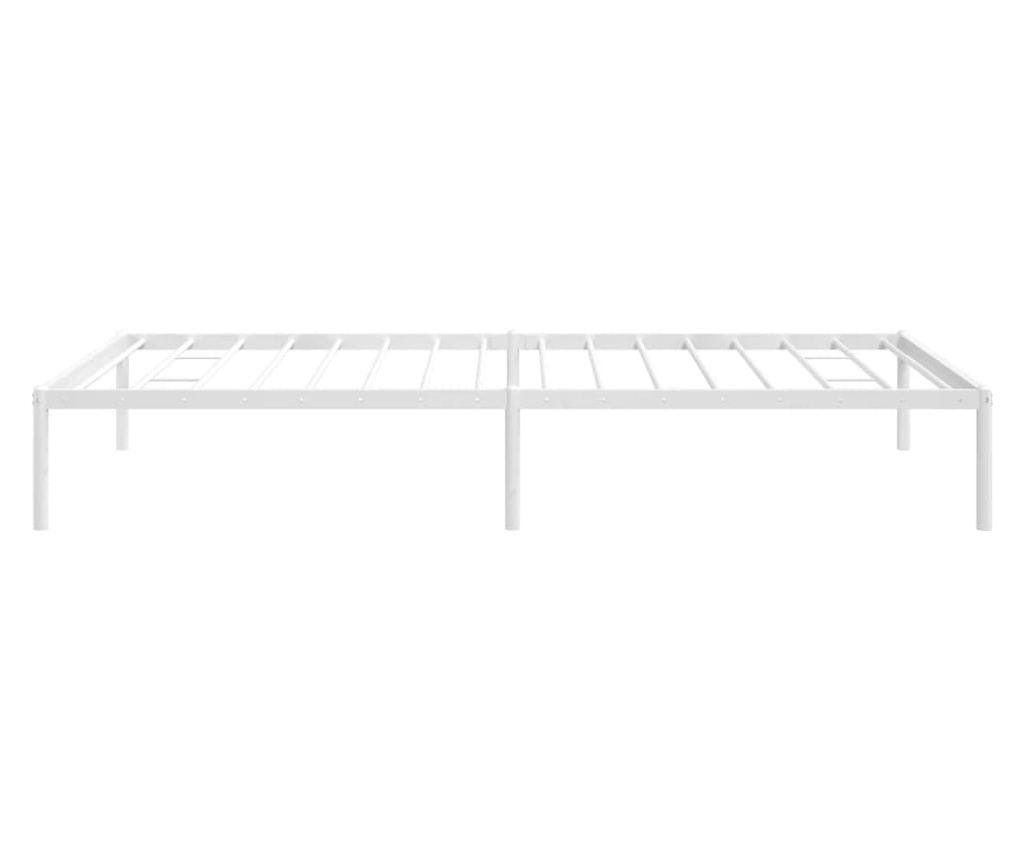 Cadru pat metalic, alb, 100x200 cm - 6