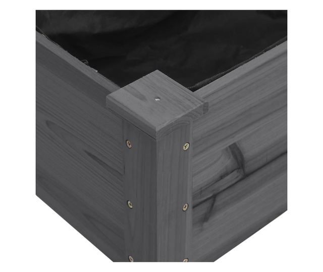 Žardinjera s oblogom, siva, 71x37x76 cm, masivno drvo jele