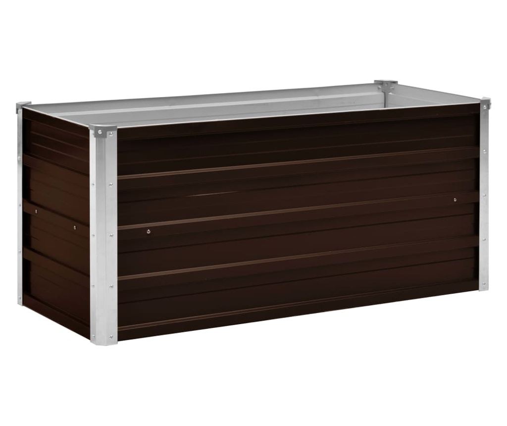 Градинска повдигната леха, кафява, 100x40x45 см, поцинкована стомана - 2