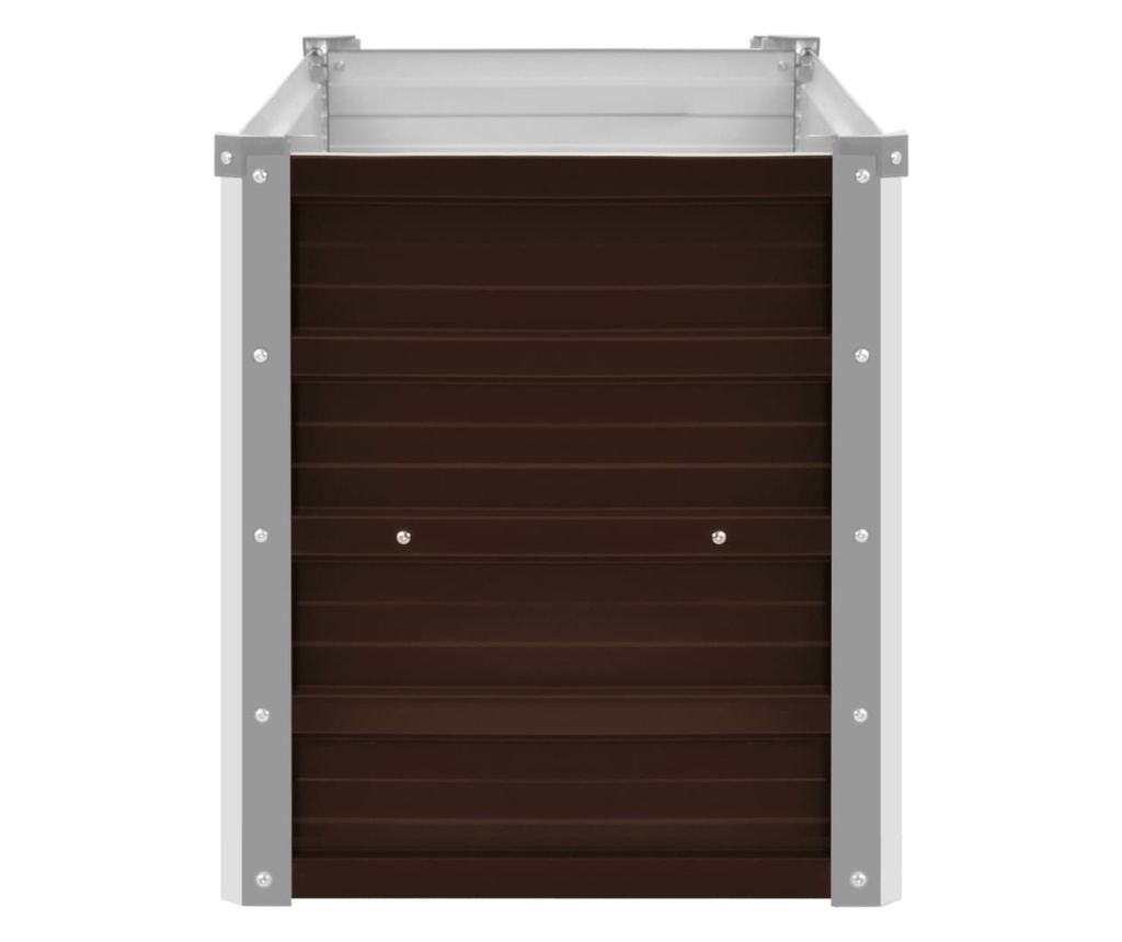 Градинска повдигната леха, кафява, 100x40x45 см, поцинкована стомана - 4