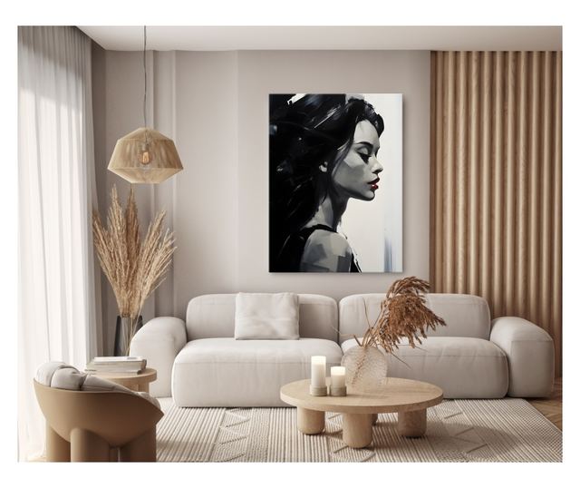Muralo Vászonkép egy gyönyörű nő portréja exkluzív és modern dekoráció a nappaliba vagy a hálószobába 80x120