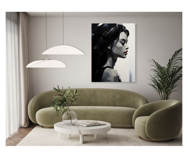 Muralo Vászonkép egy gyönyörű nő portréja exkluzív és modern dekoráció a nappaliba vagy a hálószobába 80x120