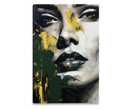 Muralo Vászonkép női arc, absztrakció arany elemekkel exkluzív hálószoba dekoráció