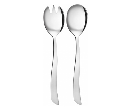 Set tacamuri inox servire salata, 2 piese, medii, AMBITION Wave