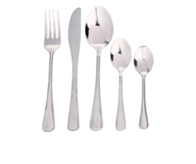 Set tacamuri inox, 30 piese, 6 persoane, cu lingurite cafea, DOMOTTI London