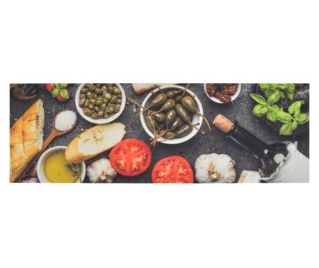 Pralna kuhinjska preproga Wine & Dinner, 60x180cm, žamet