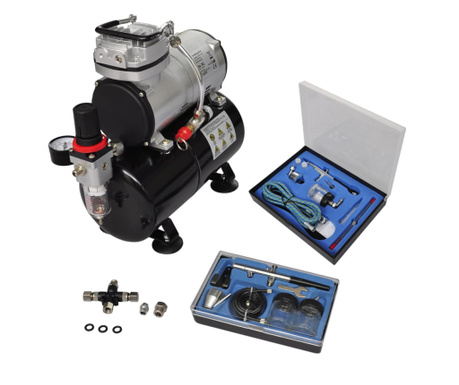 Airbrush Set compresor aerograf cu 2 pistoale