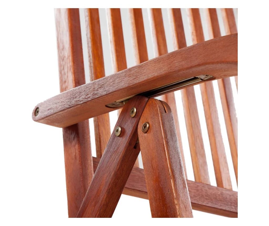 Сгъваеми градински столове, 2 бр., кафява, акация от масивно дърво - 5
