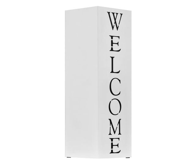 Suport pentru umbrelă Welcome, oțel, alb