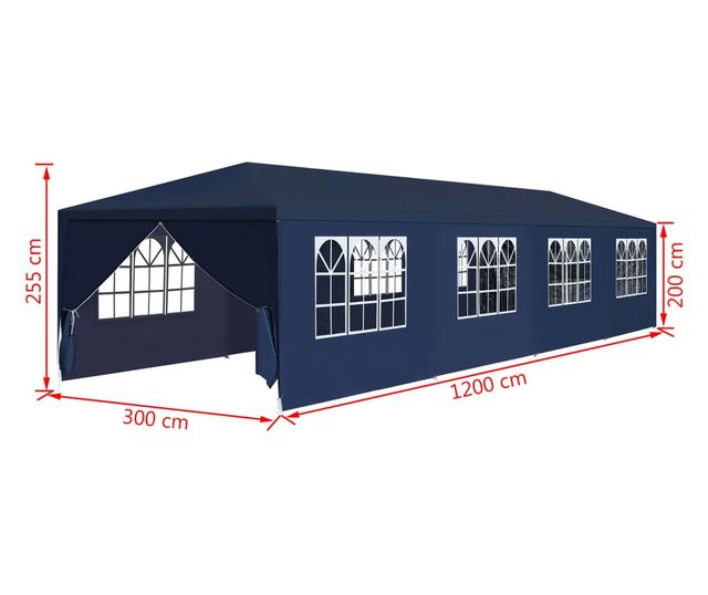 kék kerti pavilon 3 x 12 m