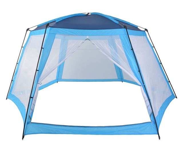 kék szövet medencesátor 590 x 520 x 250 cm