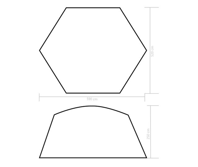 kék szövet medencesátor 590 x 520 x 250 cm
