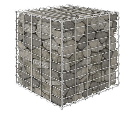 Strat înălțat cub gabion, 50 x 50 x 50 cm, sârmă de oțel