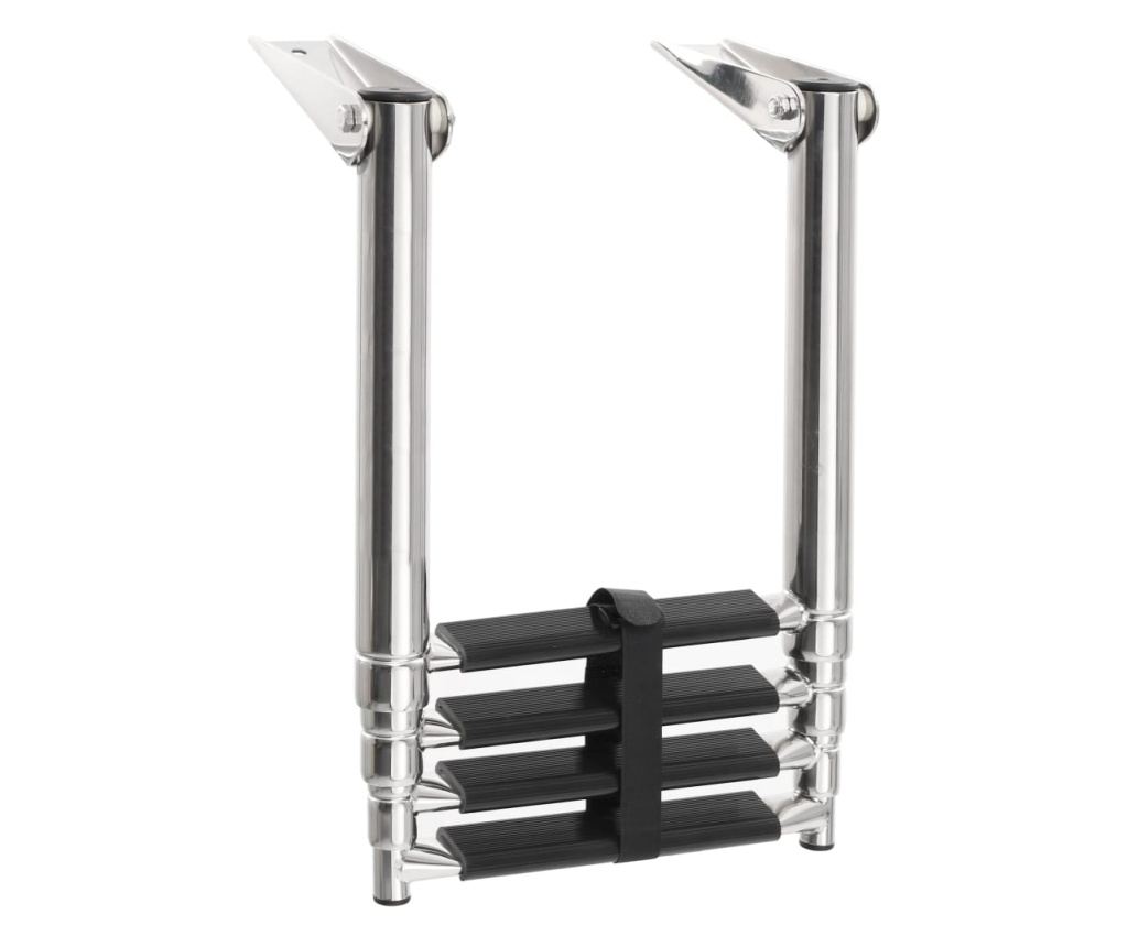 4 lépcsős rozsdamentes acél összecsukható beszállólétra - 2