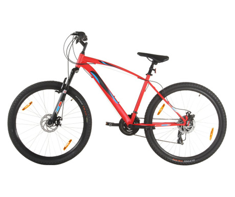 Bicicletă montană 21 viteze, roată 29 inci, cadru roșu, 48 cm