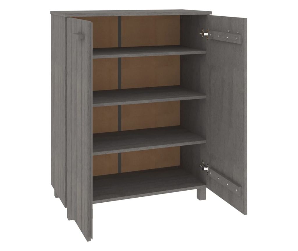 Шкаф за обувки HAMAR светлосив 85x40x108 см бор масив - 5