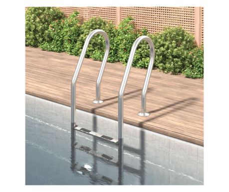 Стълба за басейн, 54x38x158 см, неръждаема стомана 304