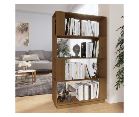 Bibliotecă/Separator cameră maro miere, 80x25x132 cm lemn pin