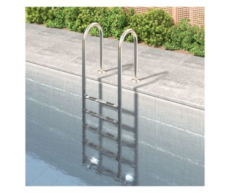 Σκάλα Πισίνας, 54x38x211 εκ., Ανοξείδωτο ατσάλι 304