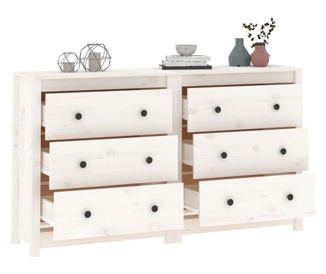 Stojalo, belo, 140x35x80 cm, masivno borovo les.