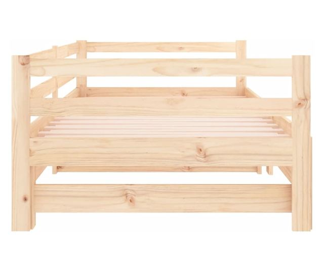 Разтегателно легло за дневна 2x(80x200) см Масивна борова дървесина