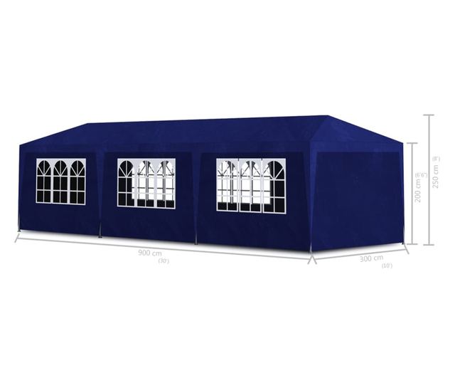 kék partisátor 3 x 9 m