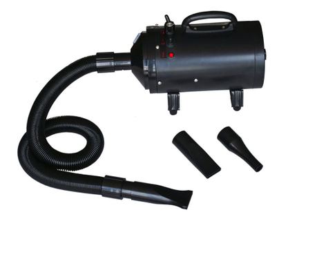 Сешоар за кучета с 3 накрайника, черен, 2400 W