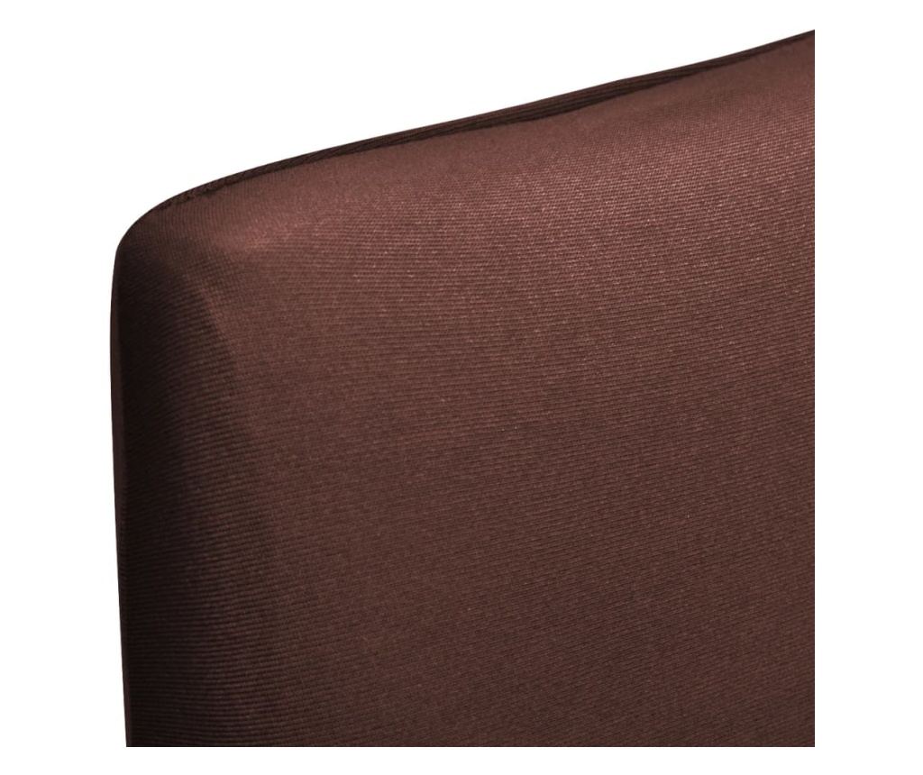 Huse de scaun elastice drepte, 6 buc., maro - 5