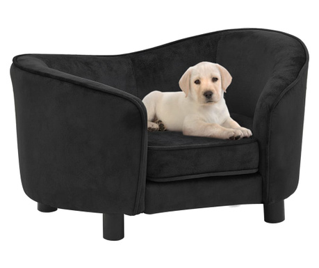 Canapea pentru câini, negru, 69x49x40 cm, pluș