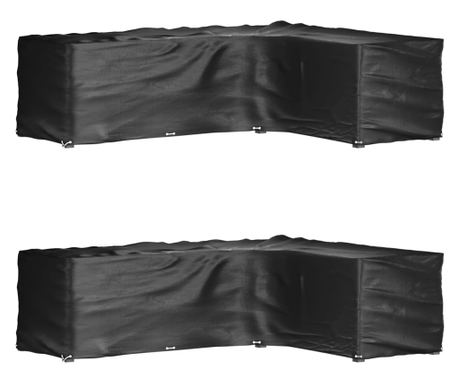 L-oblika vrtna garnitura pokrivala, 2 kosa, 16 obroÄŤev, 260x210x80 cm