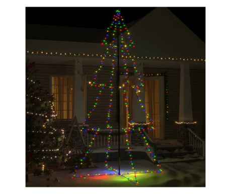 Brad Crăciun conic 360 LED-uri, 143x250 cm, interior & exterior