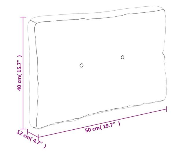 Подложка за палет, с принт на листа, 50x40x12 см, текстил