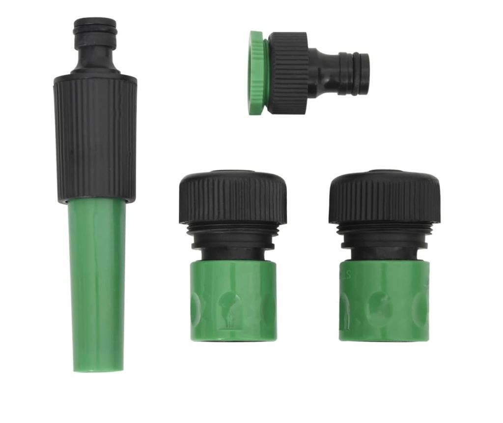 Furtun de grădină cu set de racorduri, verde, 100 m, PVC - 5