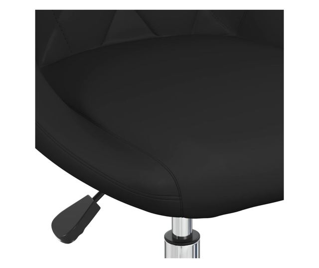 Vrtljivi kuhinjski stoli, 6 kosov, črno umetno usnje