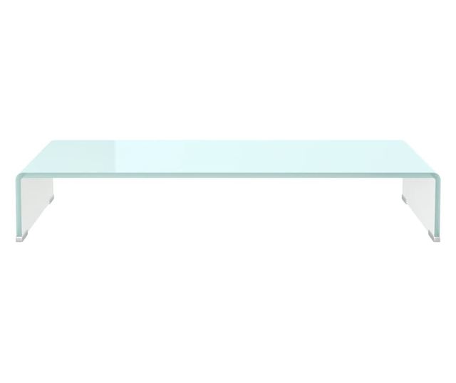 Stalak za TV/monitor, staklo, bijelo, 80x30x13 cm