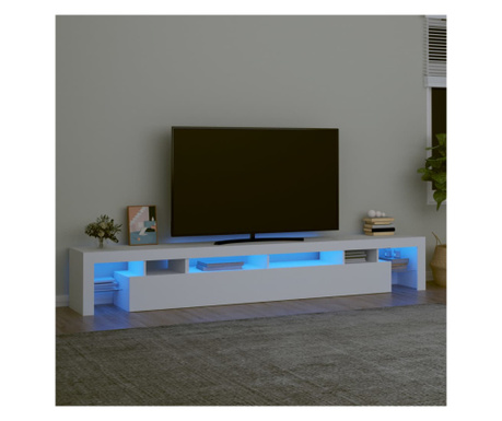 Comode TV cu lumini LED, alb