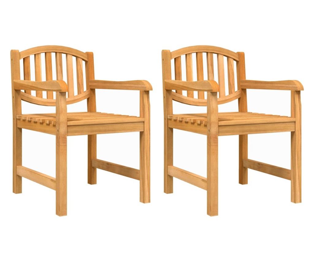 Градински комплект за хранене, масивен тик, 5 части - 3