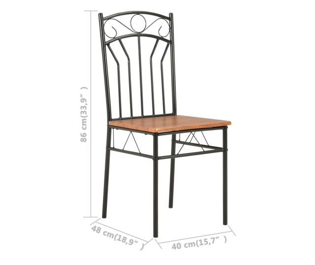 Jedilni stoli, rjavi, 6 kosov, MDF