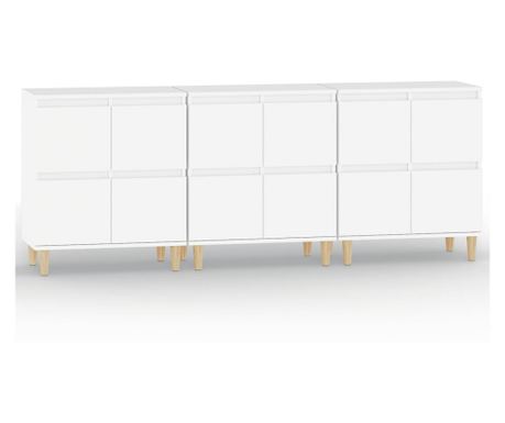 Komode 3 kom bijela 60x35x70cm konstruirano drvo