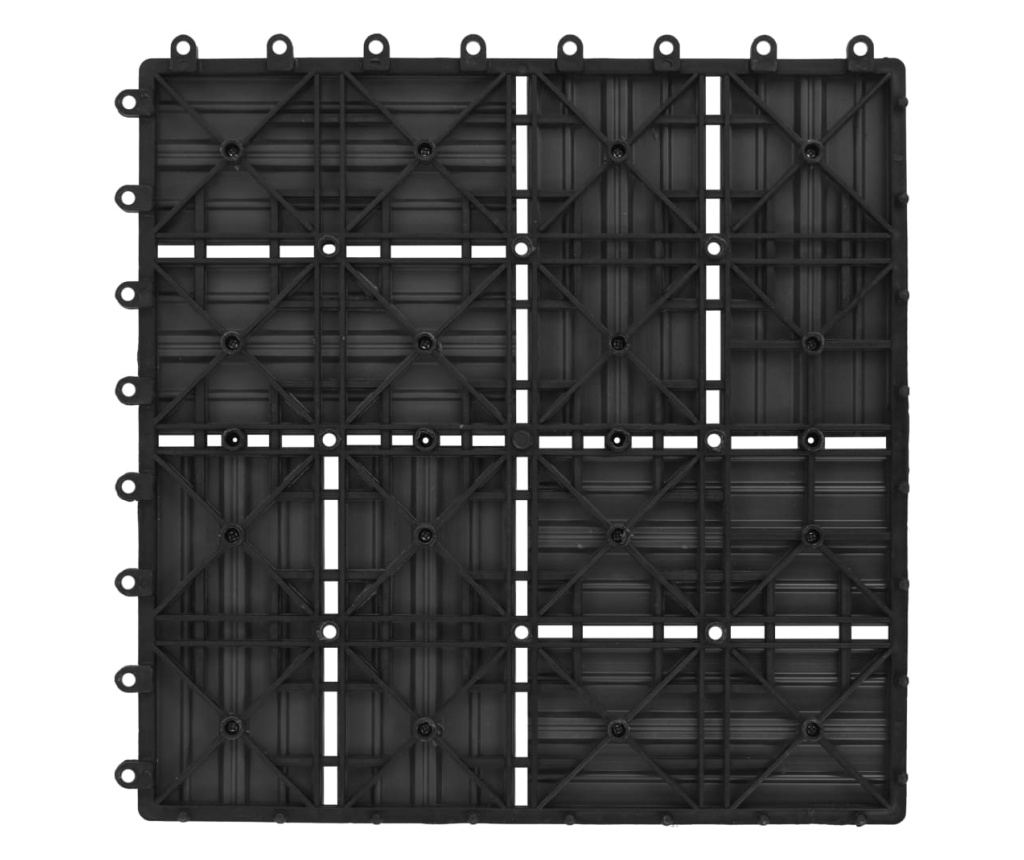 Plăci de pardoseală 11 buc, negru, 30 x 30 cm, WPC, 1 mp - 6